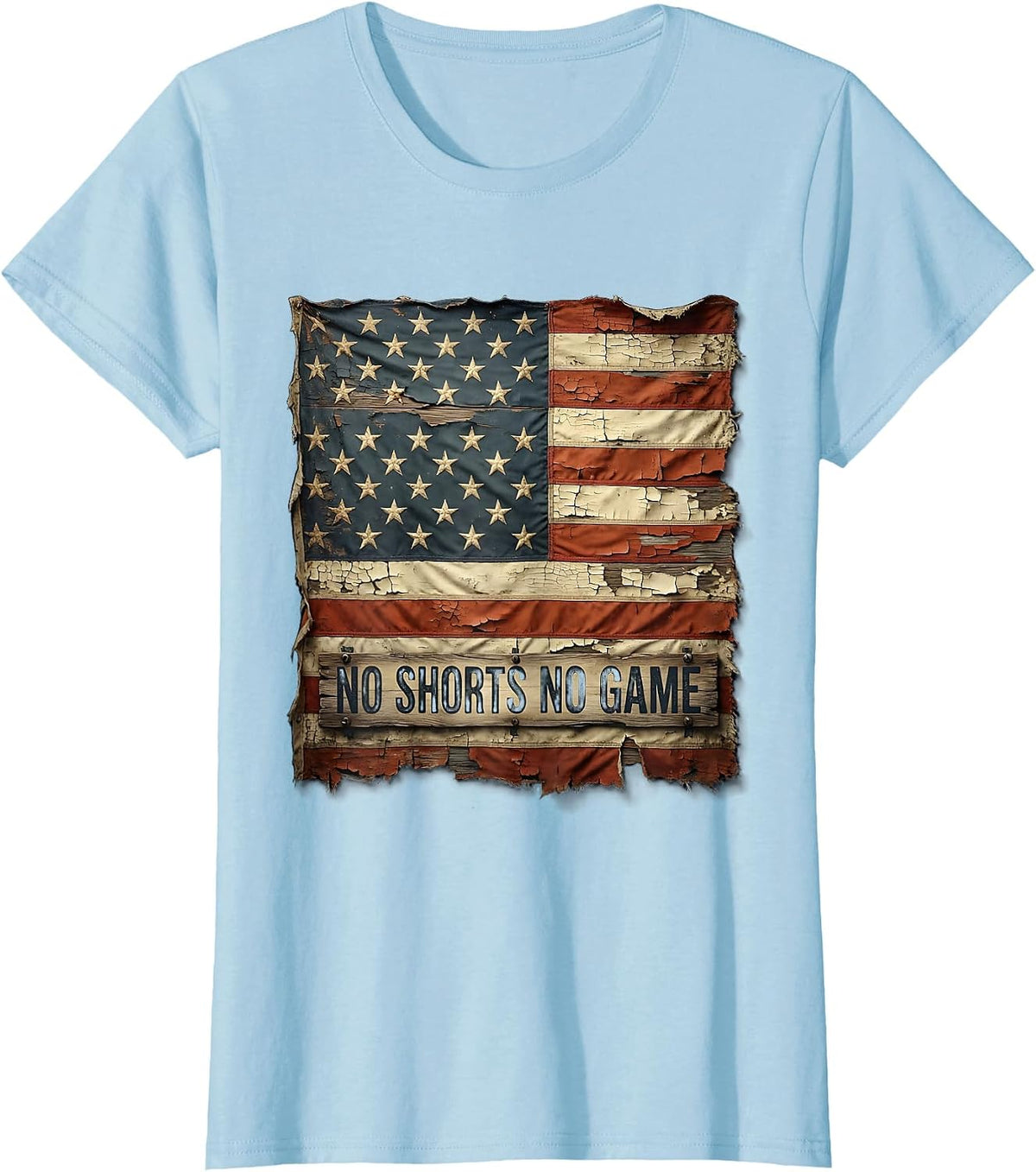No Shorts No Game Rugby Graphic Design T-Shirt - Baby Blue