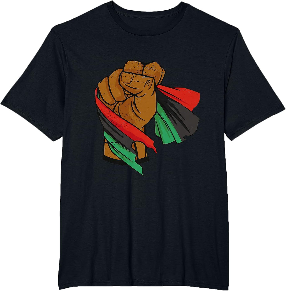 Black Liberation Flag Juneteenth Pan African UNIA Flag T-Shirt - Black