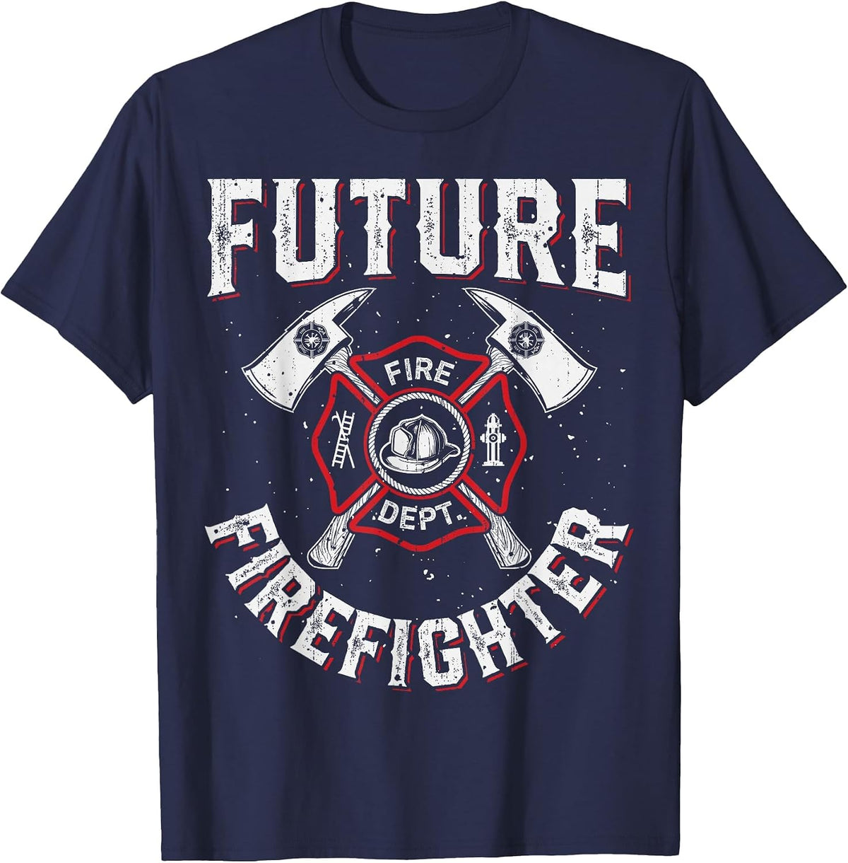 Future Firefighter Men Women Thin Red Line Firefighting T-Shirt - Navy Blue