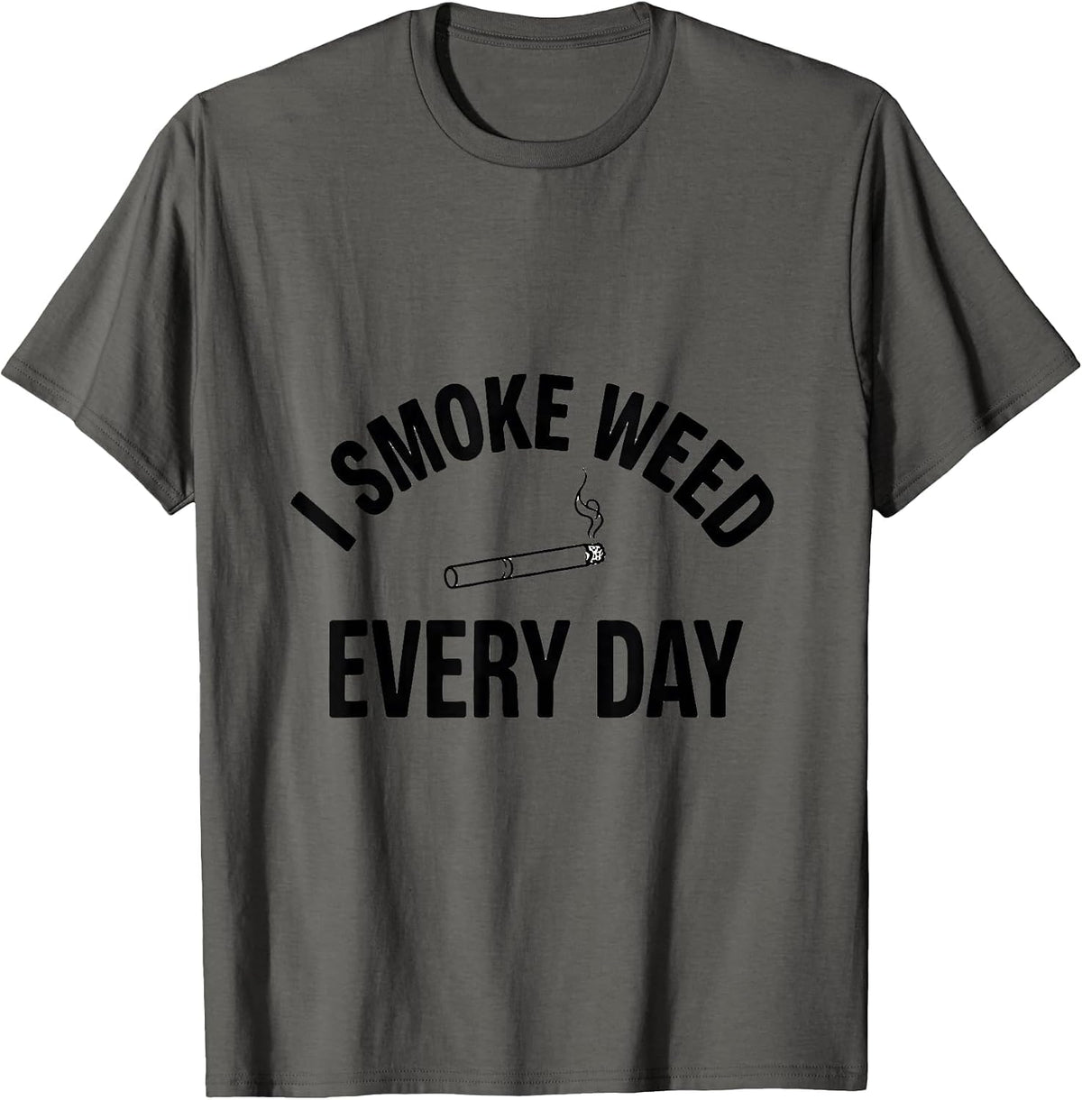 I Smoke Weed Every Day Funny Stoner Cannabis Humor Novelty T-Shirt - Asphalt Grey