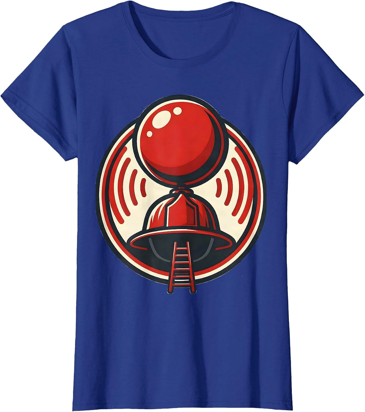 Women's Fire Helmet Badge Humor Firefighter Gift T-Shirt - Royal Blue