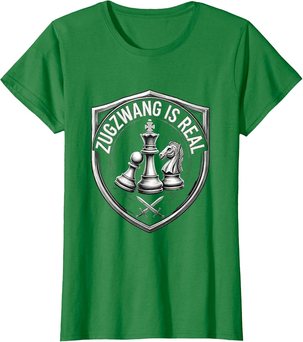 Zugzwang Is Real Chess Humor Design T-Shirt - Kelly Green