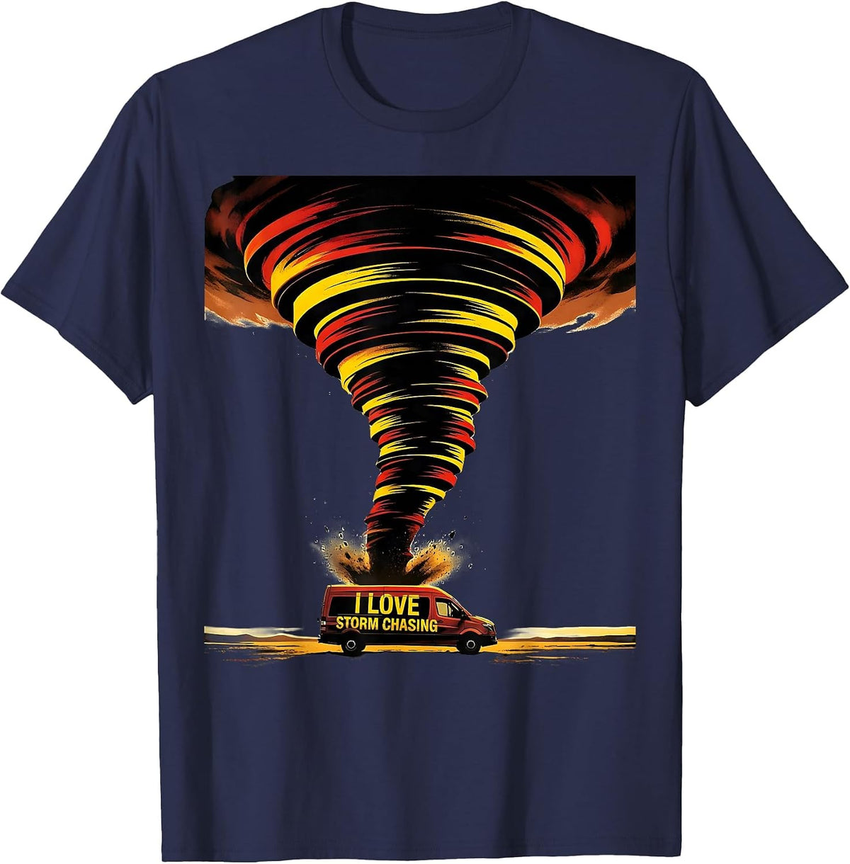Men's I Love Storm Chasing Funny Tornado Chaser Meteorology T-Shirt - Navy Blue
