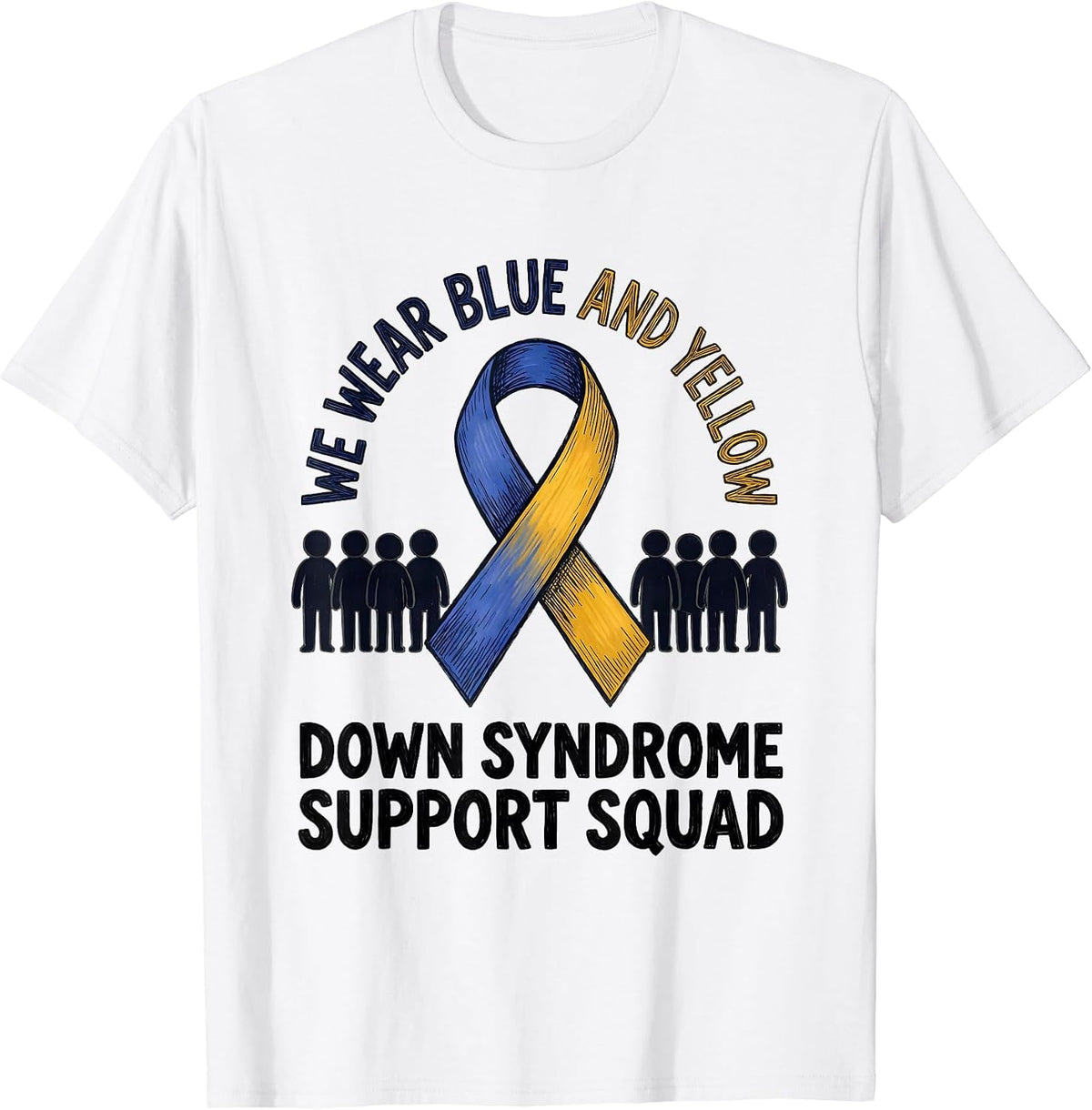 Men's We Wear Blue and Yellow — Down Syndrome Support Squad T-Shirt - White