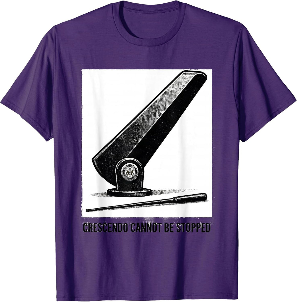 Men's Crescendo Cannot Be Stopped Funny Music Teacher Gift T-Shirt - Purple
