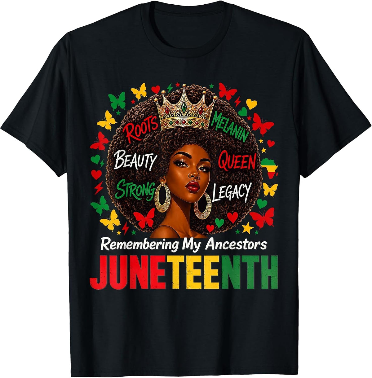 Juneteenth Remembering My Ancestors Black Women Juneteenth T-Shirt - Black