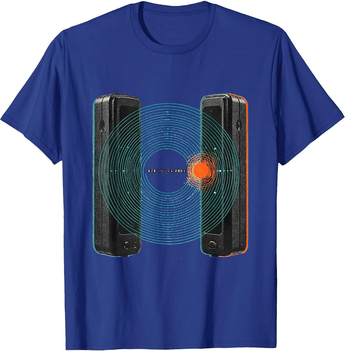 Men's QSO Far So Good Funny Ham Radio Operator Humor T-Shirt - Royal Blue