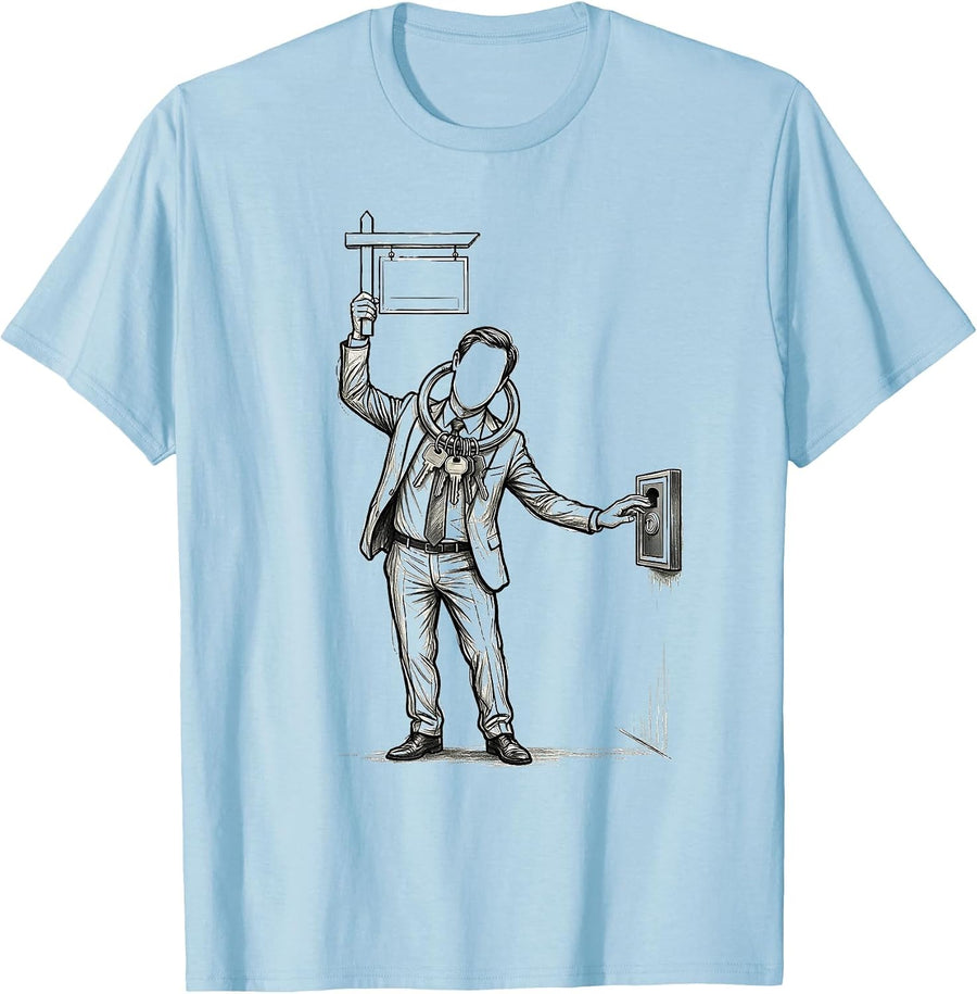 Men's Realtor Key Ring Collar Funny Real Estate Agent Gift T-Shirt - Baby Blue