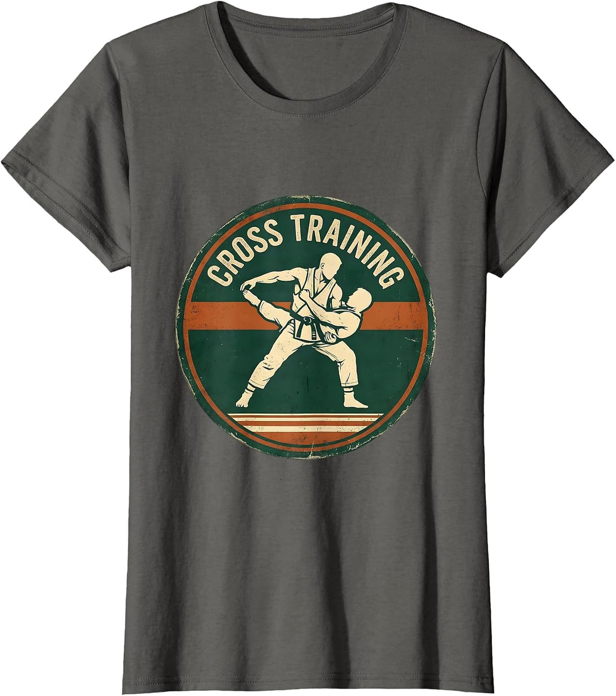 Women's Cross Training Vintage Martial Arts Humor Grappler Gift T-Shirt - Asphalt Grey