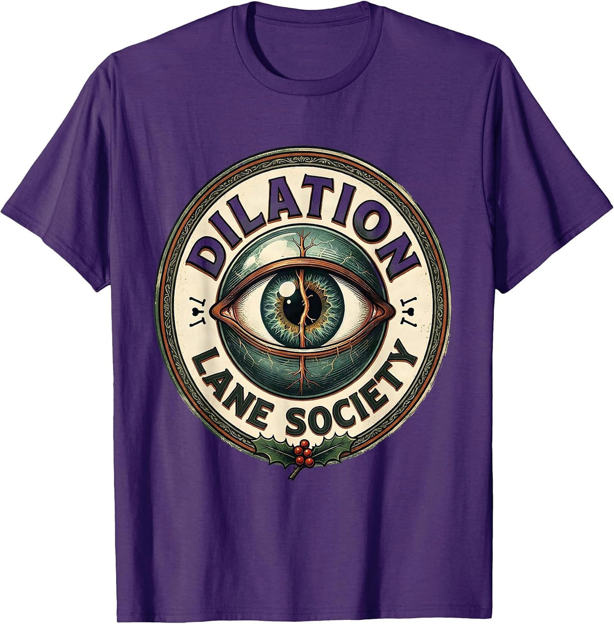 Men's Dilation Lane Society Vintage Funny Eye Doctor Optometrist T-Shirt - Purple