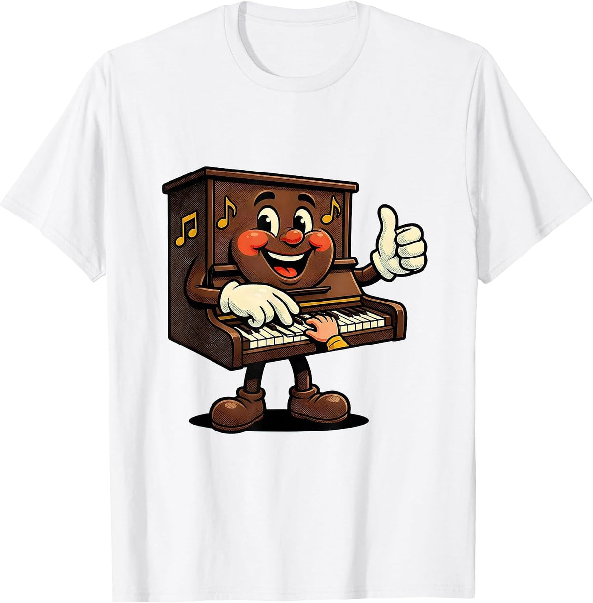 Men's Music Teacher Piano Lesson Graphic Gift T-Shirt - White