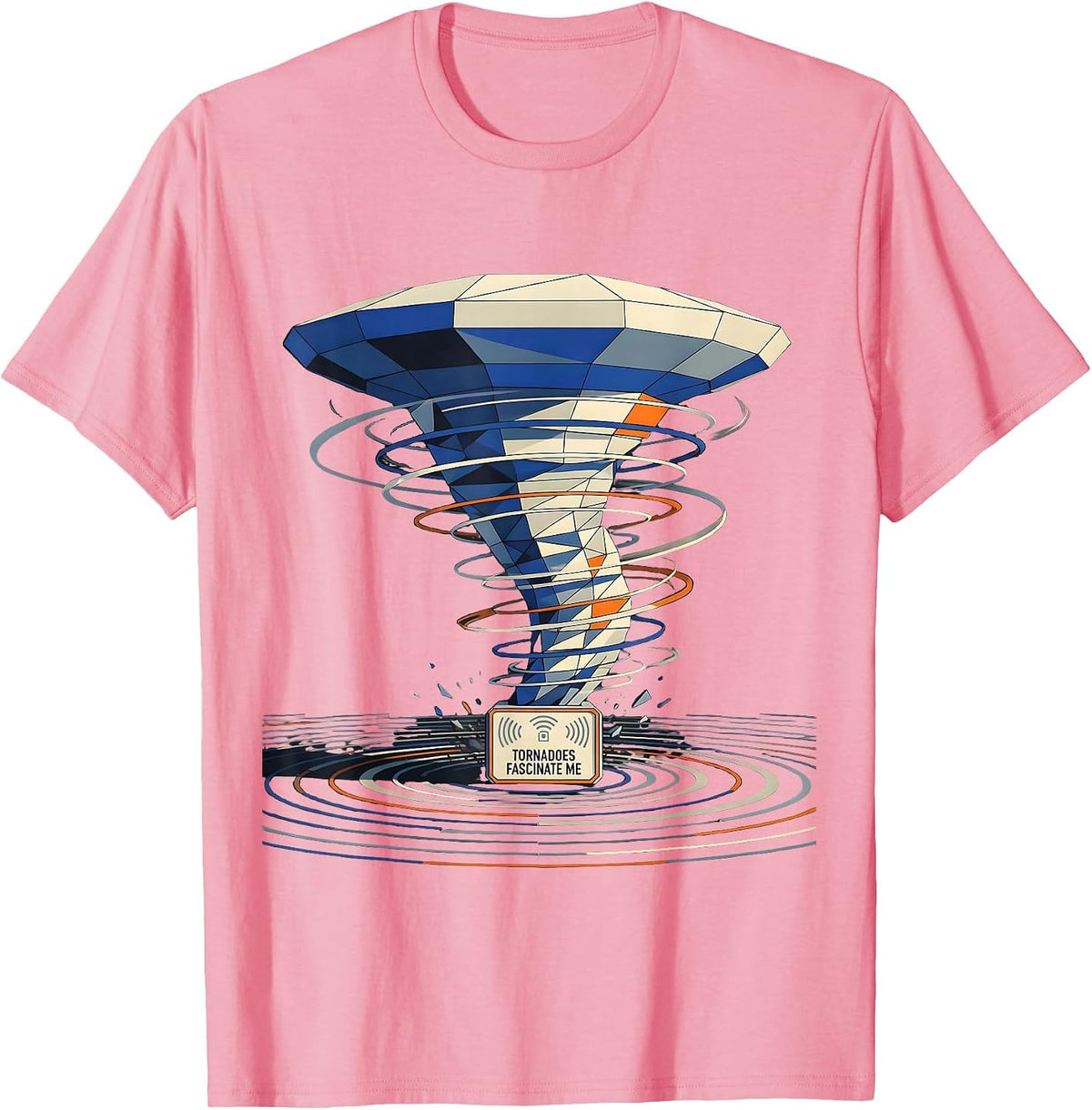 Men's Tornadoes Fascinate Me Geometric Storm Chaser Meteorology T-Shirt - Pink
