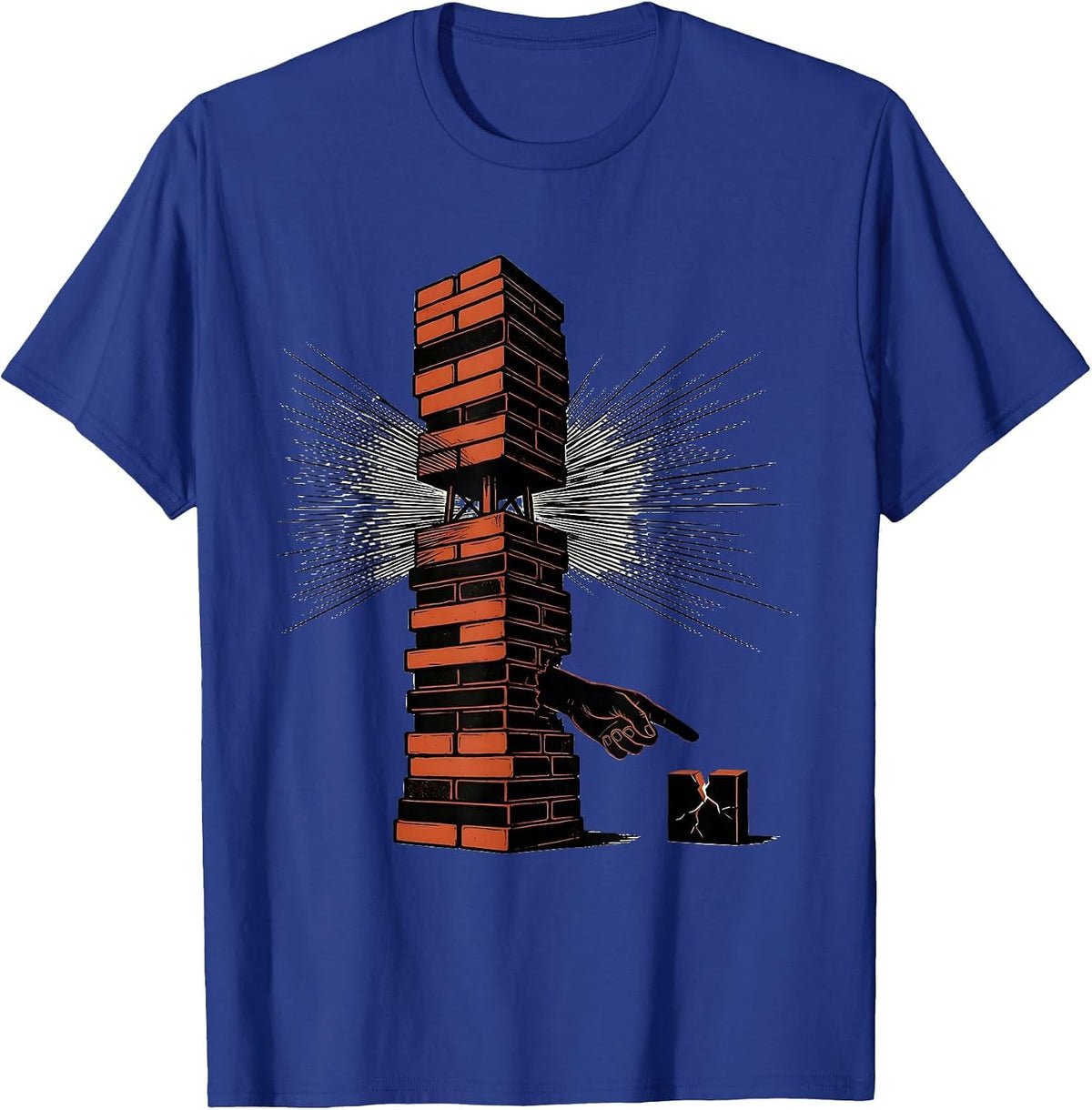 Men's Wood Block Stack Ham Radio Operator Humor T-Shirt - Royal Blue