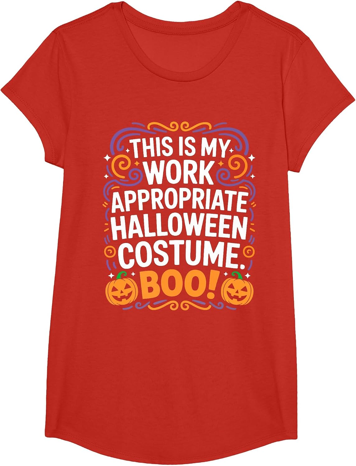 This is My Work Appropriate Halloween Costume Boo Shirt T-Shirt - Girls Red