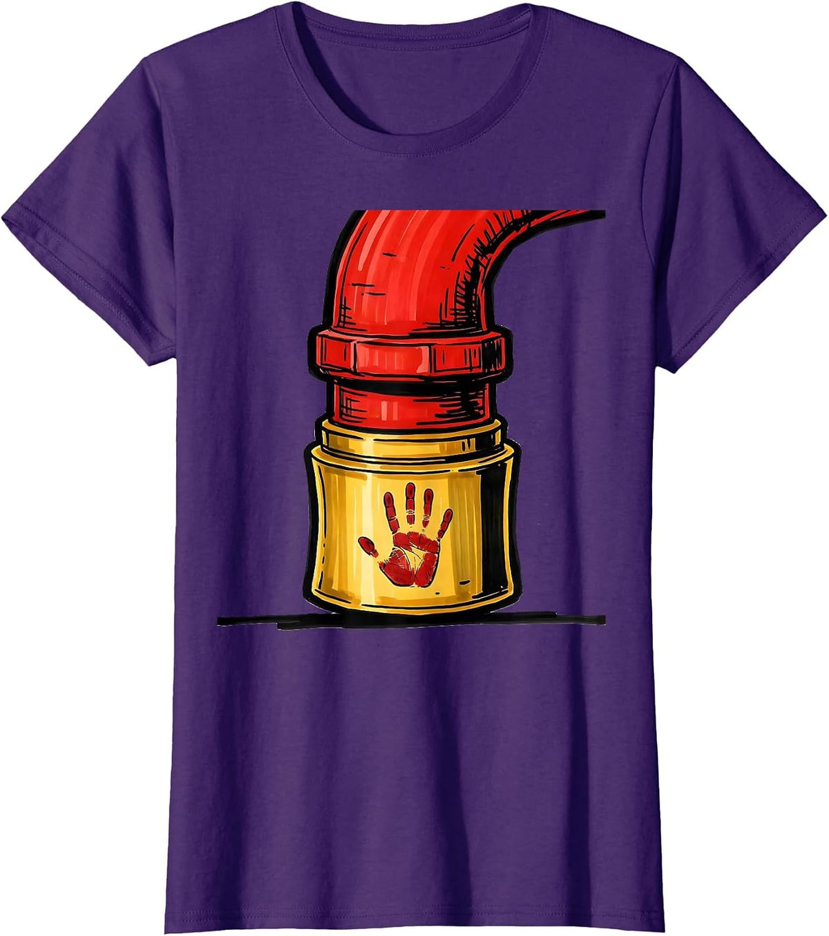 Women's Fire Hose Nozzle Firefighter Fire Department Pride T-Shirt - Purple