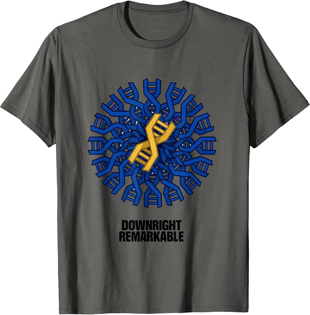 Men's Downright Remarkable Geometric Down Syndrome Awareness T-Shirt - Asphalt Grey