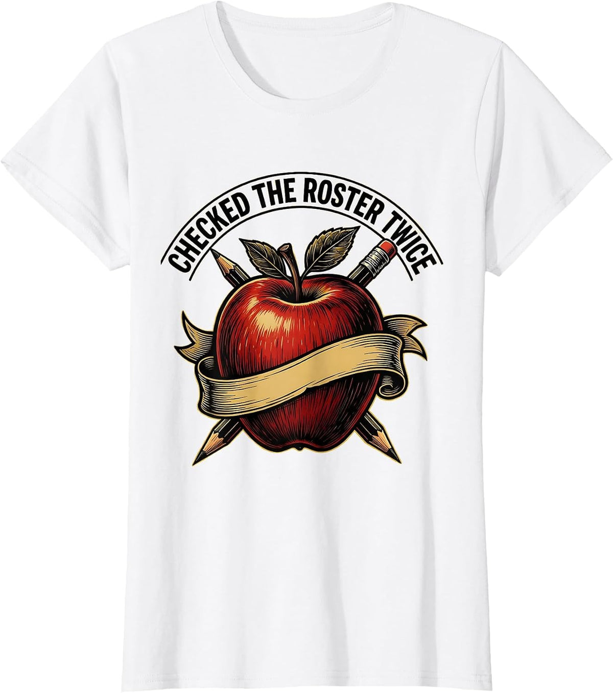 Checked The Roster Twice 5th Grade Teacher T-Shirt - White