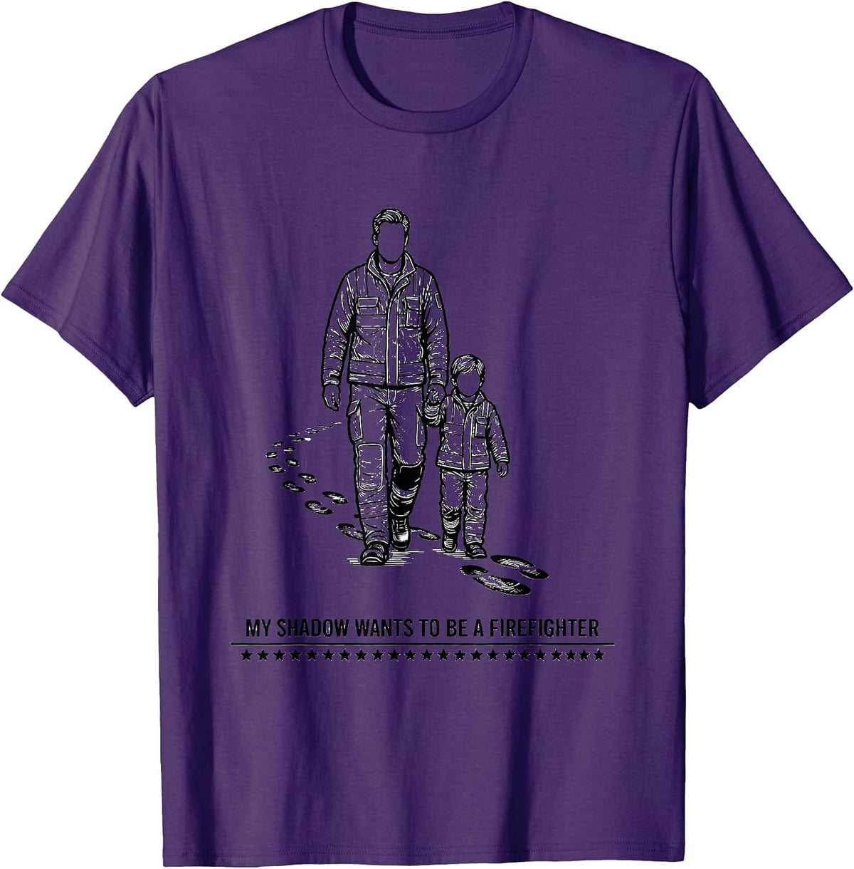 My Shadow Wants To Be A Firefighter Patriotic Tribute T-Shirt - Purple