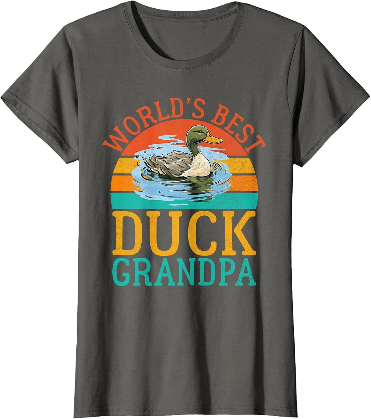 Worlds Best Duck Grandpa Duck T-Shirt - Asphalt Grey