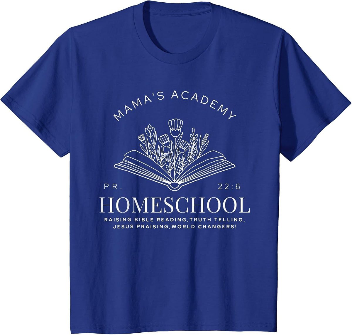 Mama's Academy Homeschool Vintage Homeschool Mama T-Shirt - Royal Blue