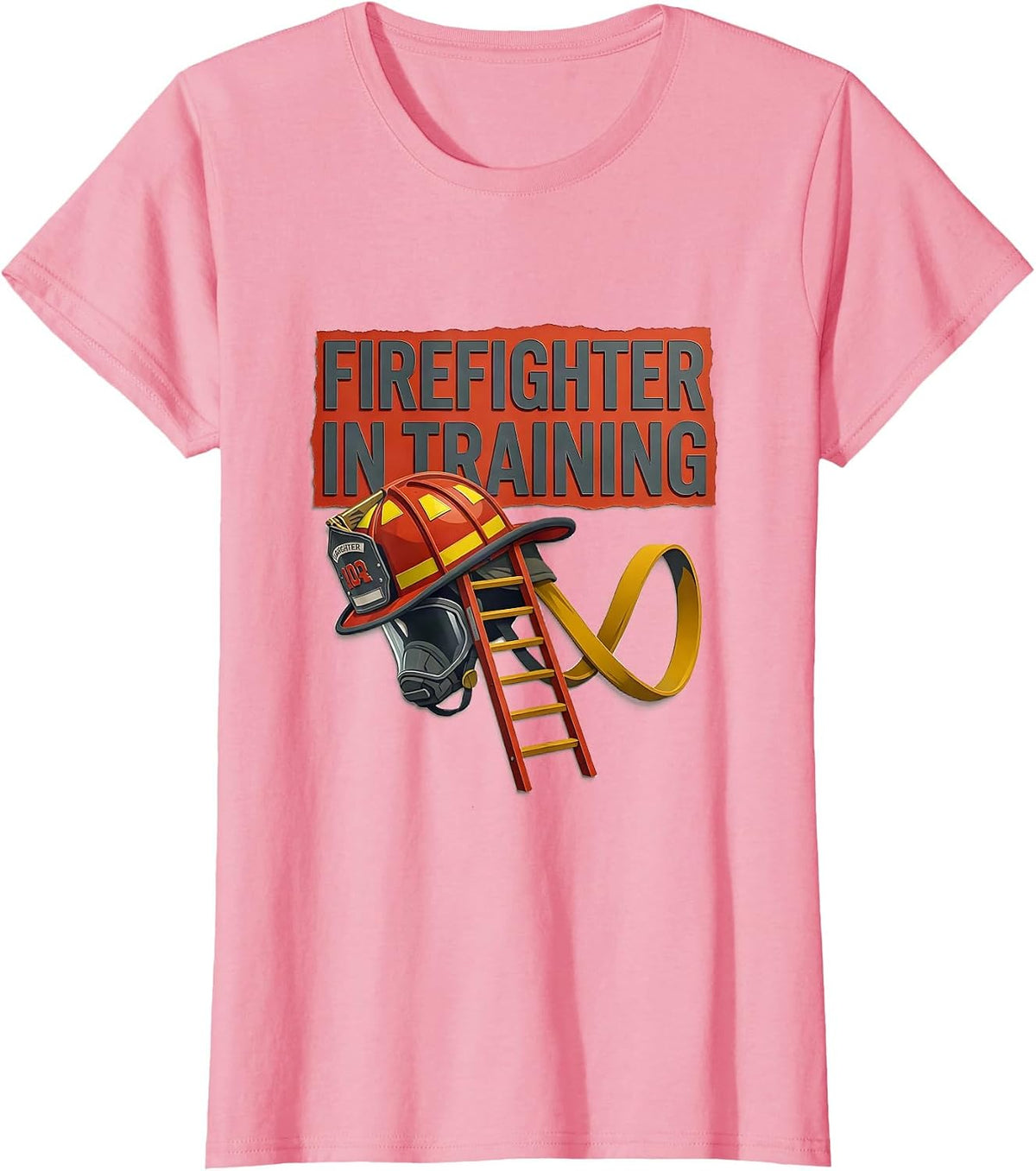 Women's Firefighter In Training Midcentury Modern Toddler Boy Gift T-Shirt - Pink