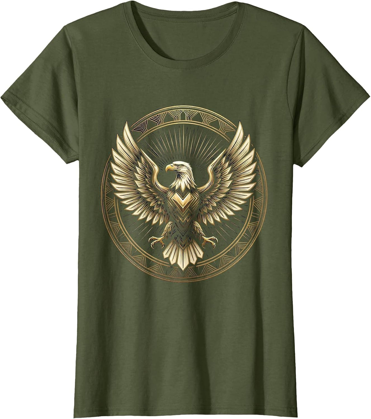 Women's Bold Eagle in Flight 21st Birthday Graphic T-Shirt - Olive Green