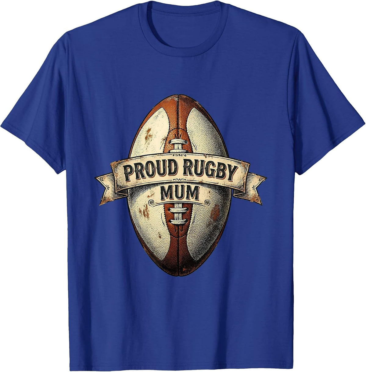 Proud Rugby Mum Graphic Design T-Shirt - Royal Blue