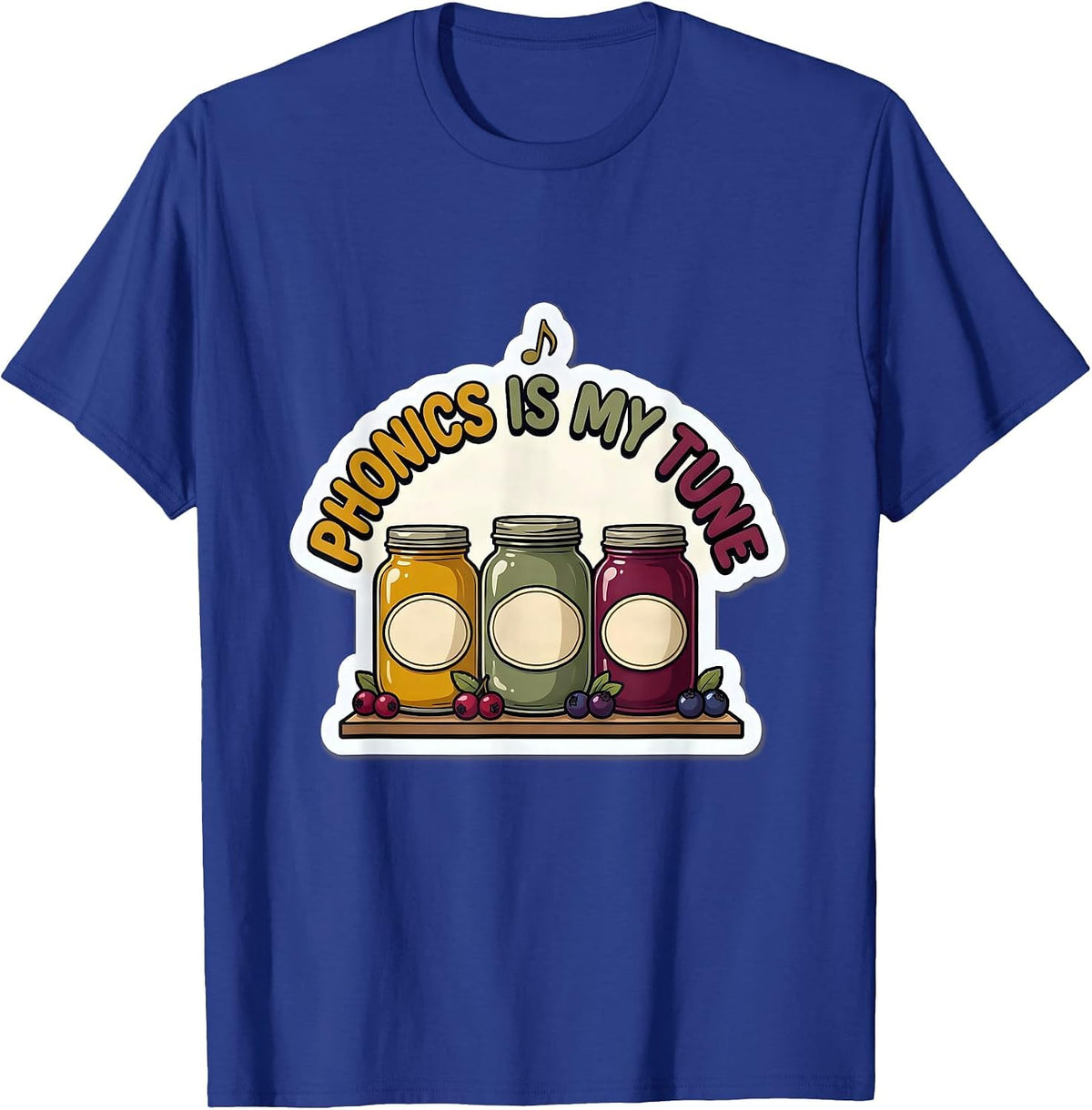 Men's Phonics Is My Tune Funny Reading Teacher Literacy Humor T-Shirt - Royal Blue