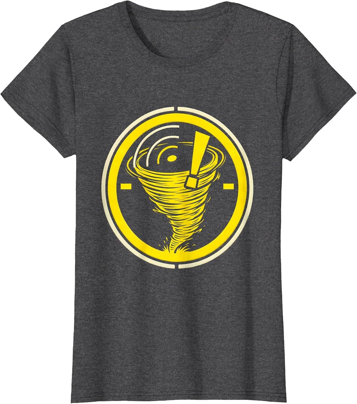 Women's Sealed Tornado Badge Storm Chaser Meteorology Humor T-Shirt - Dark Heather Grey