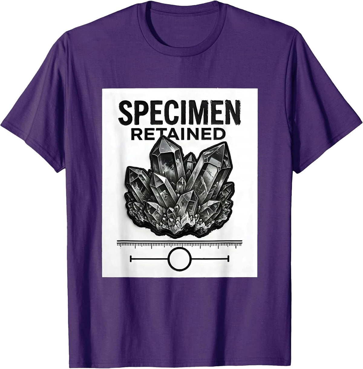 Specimen, Retained Rubber Stamp Geology Rock Collector Humor T-Shirt - Purple