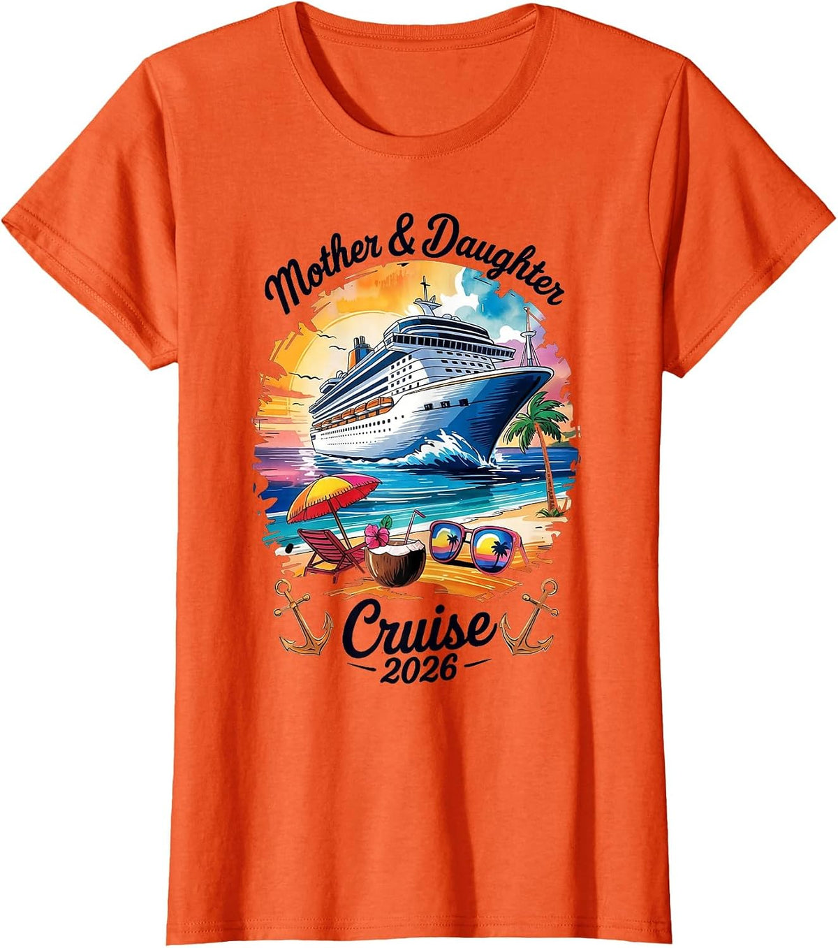 Mother Daughter Cruise 2026 Vacation Trip Matching Family T-Shirt - Orange