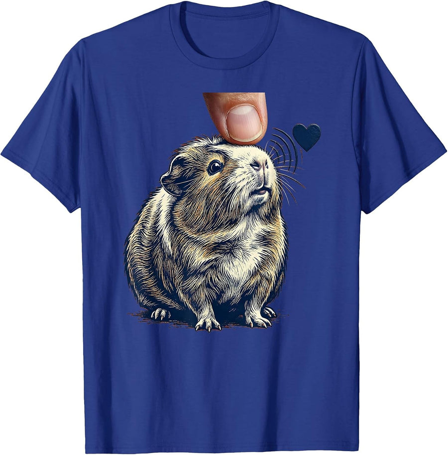 Rubber Stamp Guinea Pig Lover Funny Pet Humor T-Shirt - Royal Blue