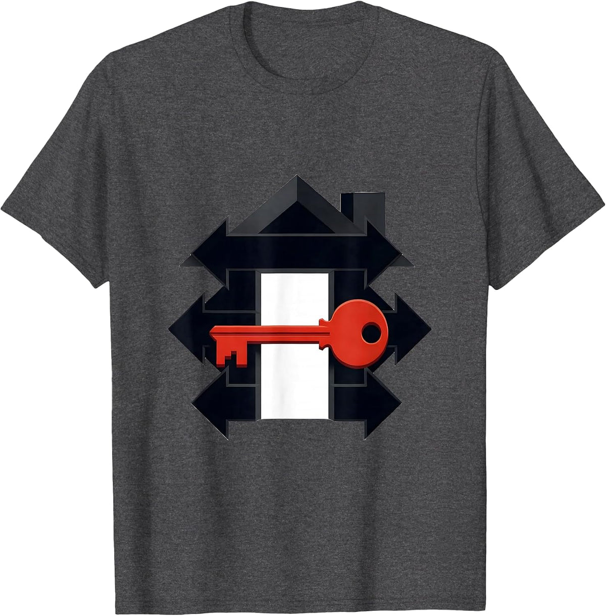 Men's Geometric Realtor Realtor Gift Real Estate Agent Humor T-Shirt - Dark Heather Grey