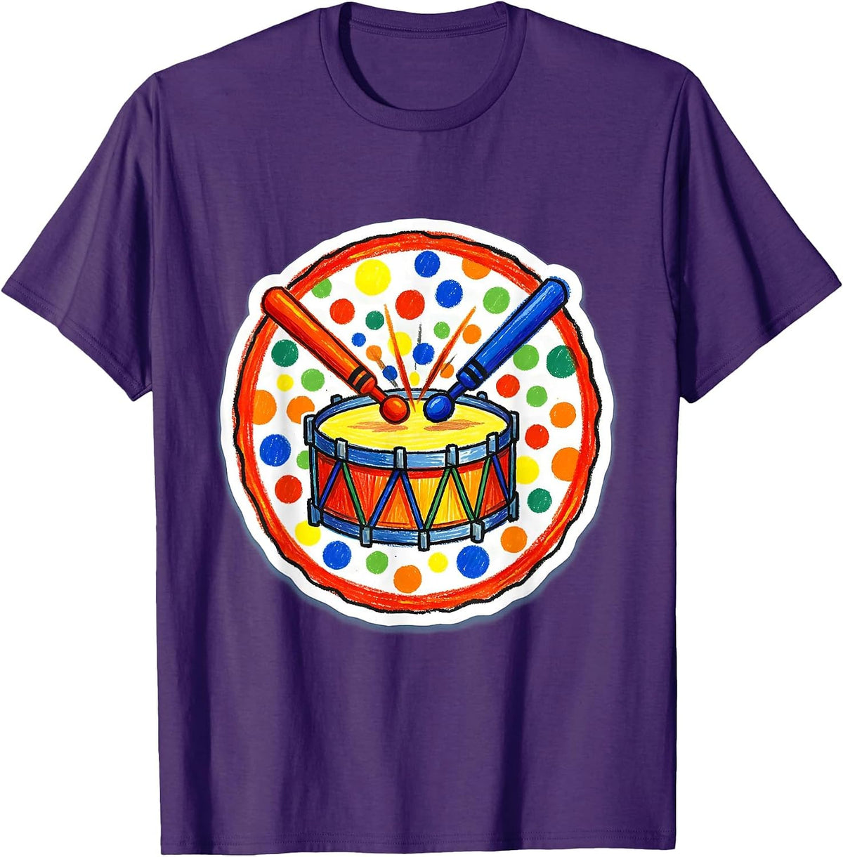 Dot Day Drummer Splashing Dots Graphic T-Shirt - Purple