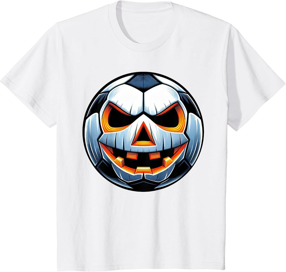 Funny Halloween Jack O Lantern Soccer Player Coach Pitcher T-Shirt - White