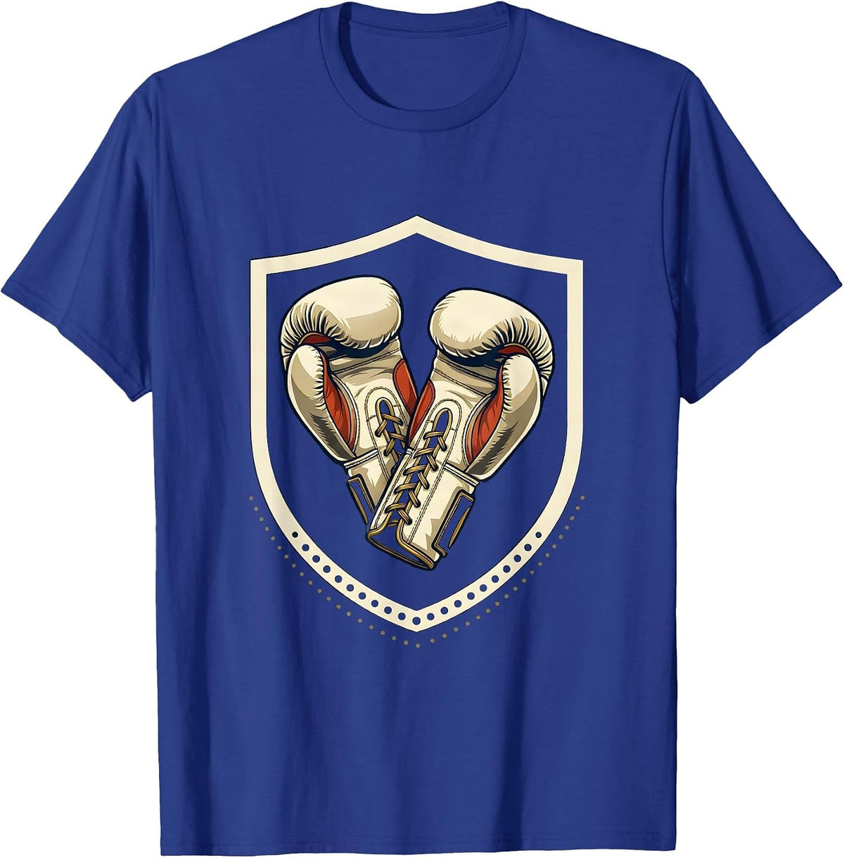 Sealed Shield Boxing Gloves Emblem Vintage Athletic T-Shirt - Royal Blue