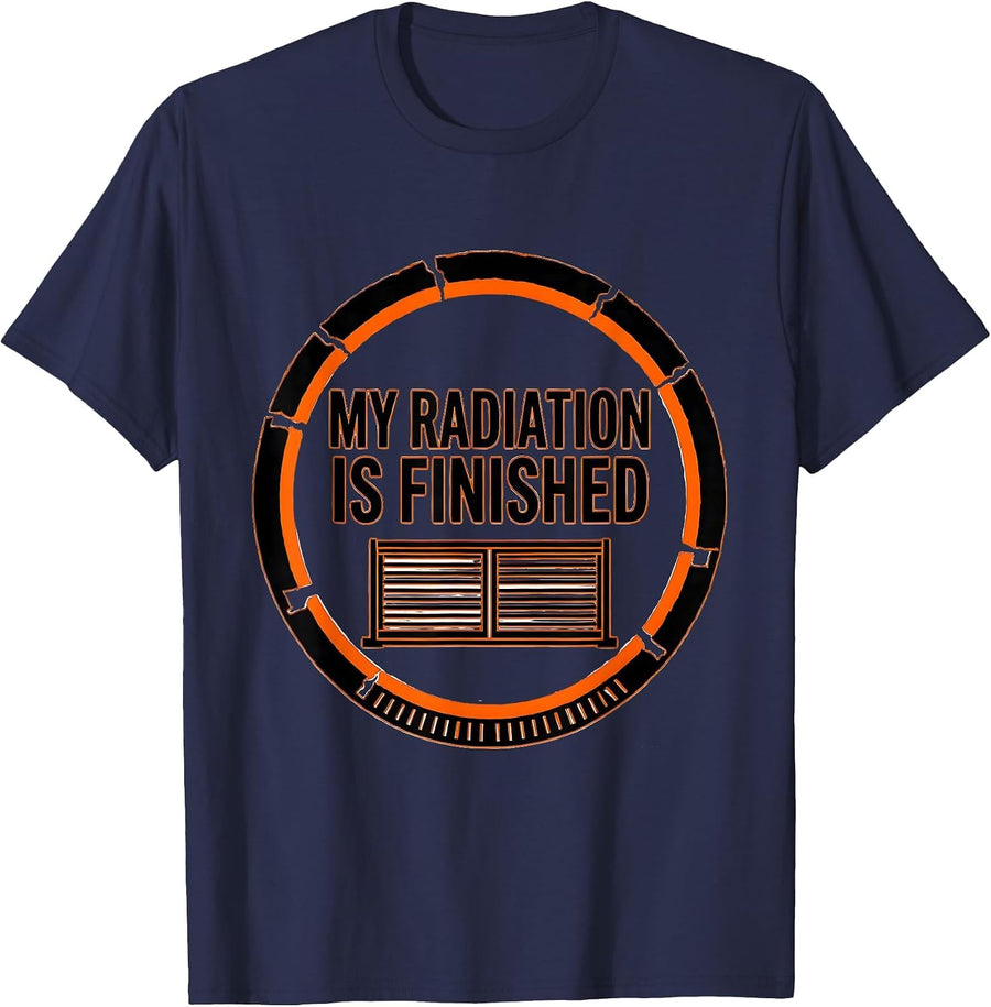 My Radiation Is Finished Funny Radiology Tech Rad Tech X-Ray T-Shirt - Navy Blue