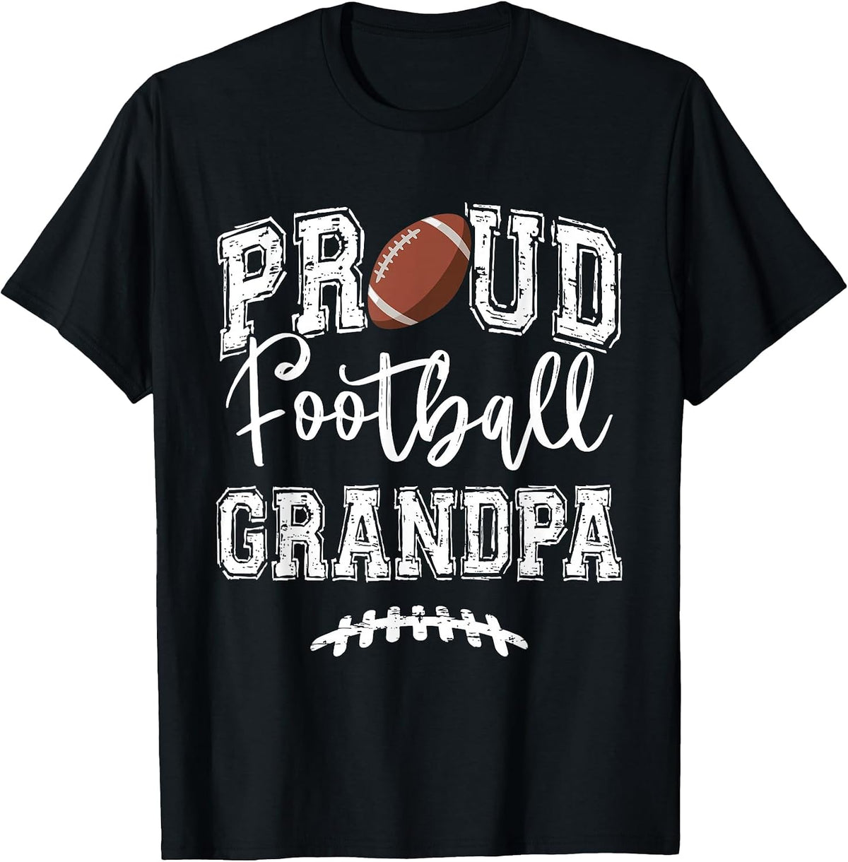 Proud Football Grandpa Funny College That's My Nephew T-Shirt - Black