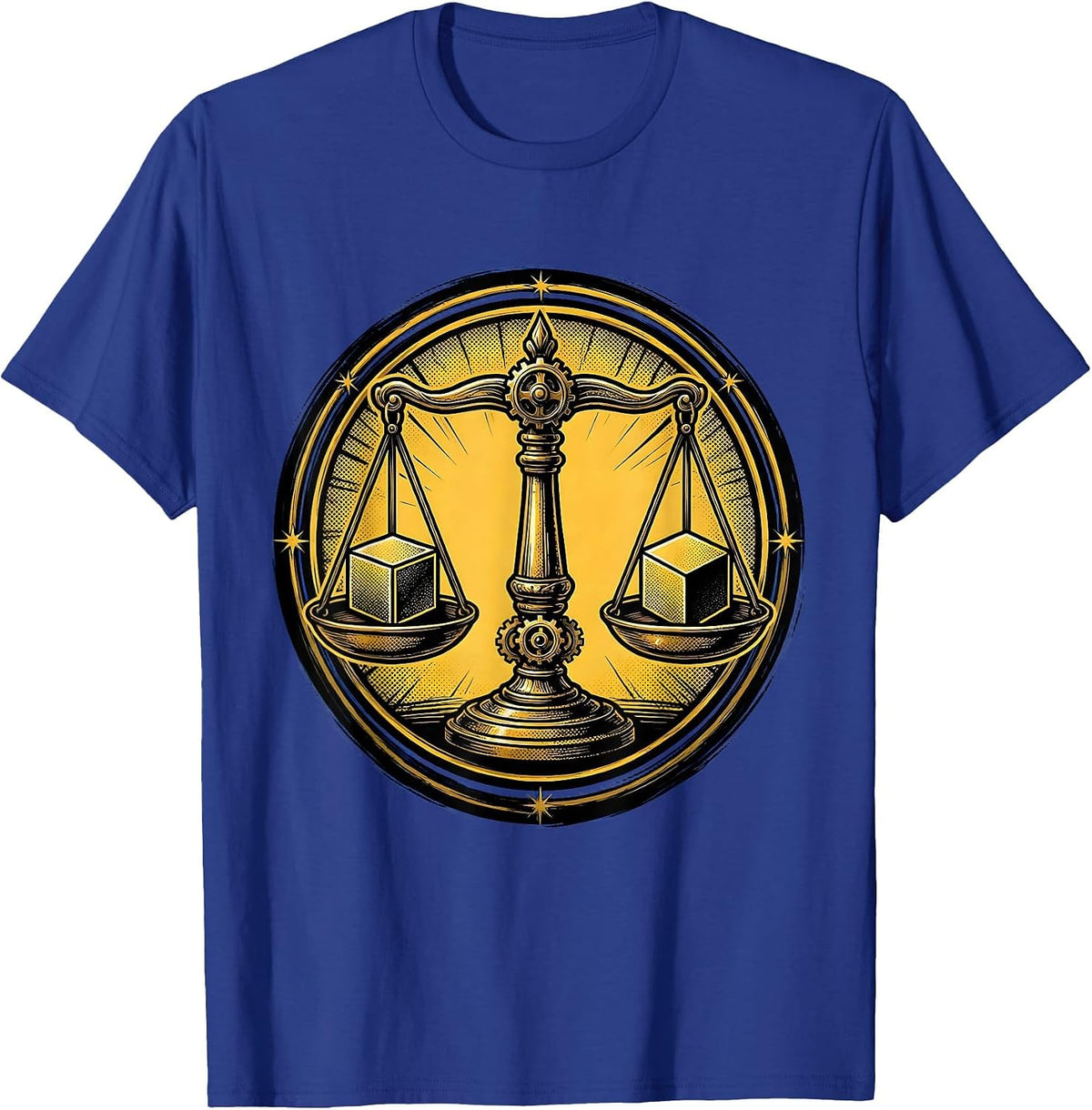 Math Teacher Vintage Balance Scale Equations Graphic T-Shirt - Royal Blue