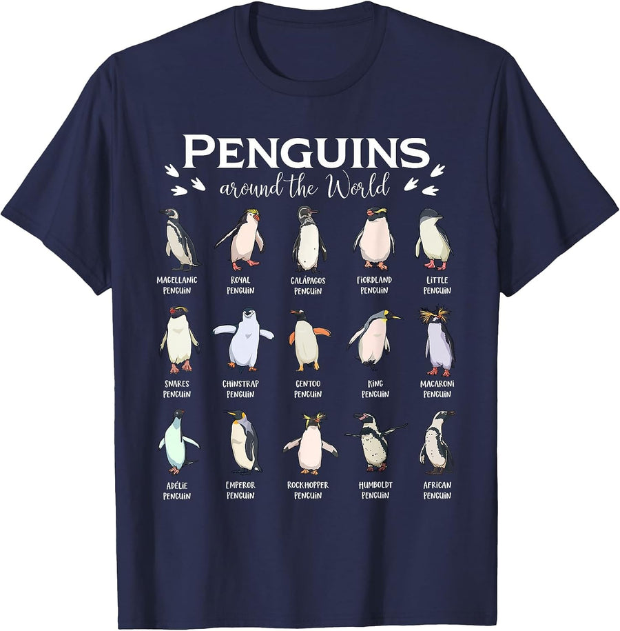 Penguin - Penguins Around the World T-Shirt - Navy Blue