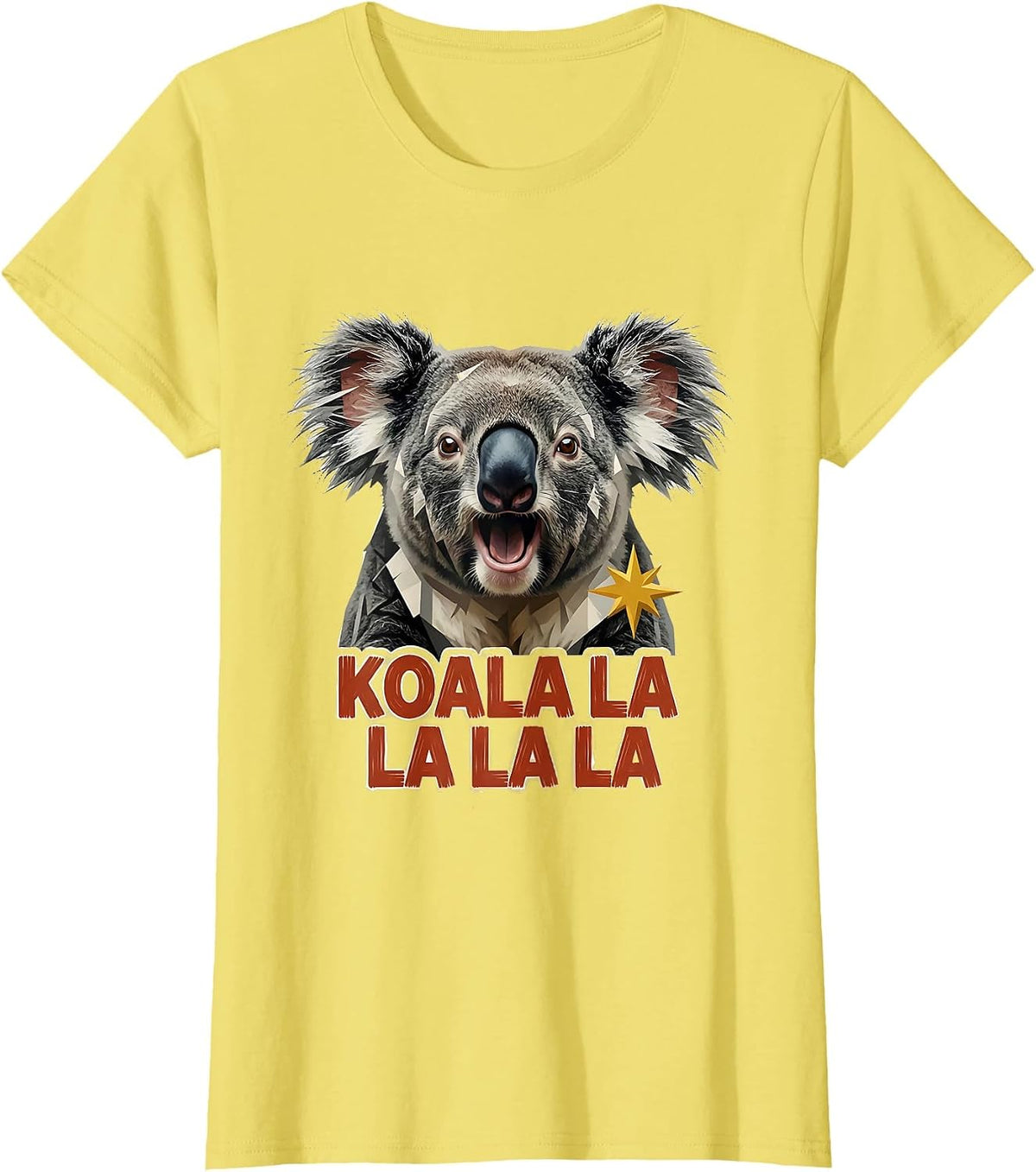 Koala La La La La Funny Koala Lover Australian Animal Humor T-Shirt - Lemon Yellow