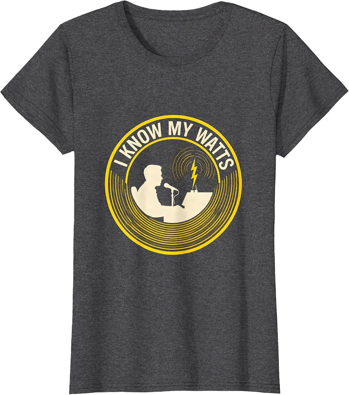 Women's I Know My Watts Ham Radio Operator Hobbyist Pride Humor T-Shirt - Dark Heather Grey