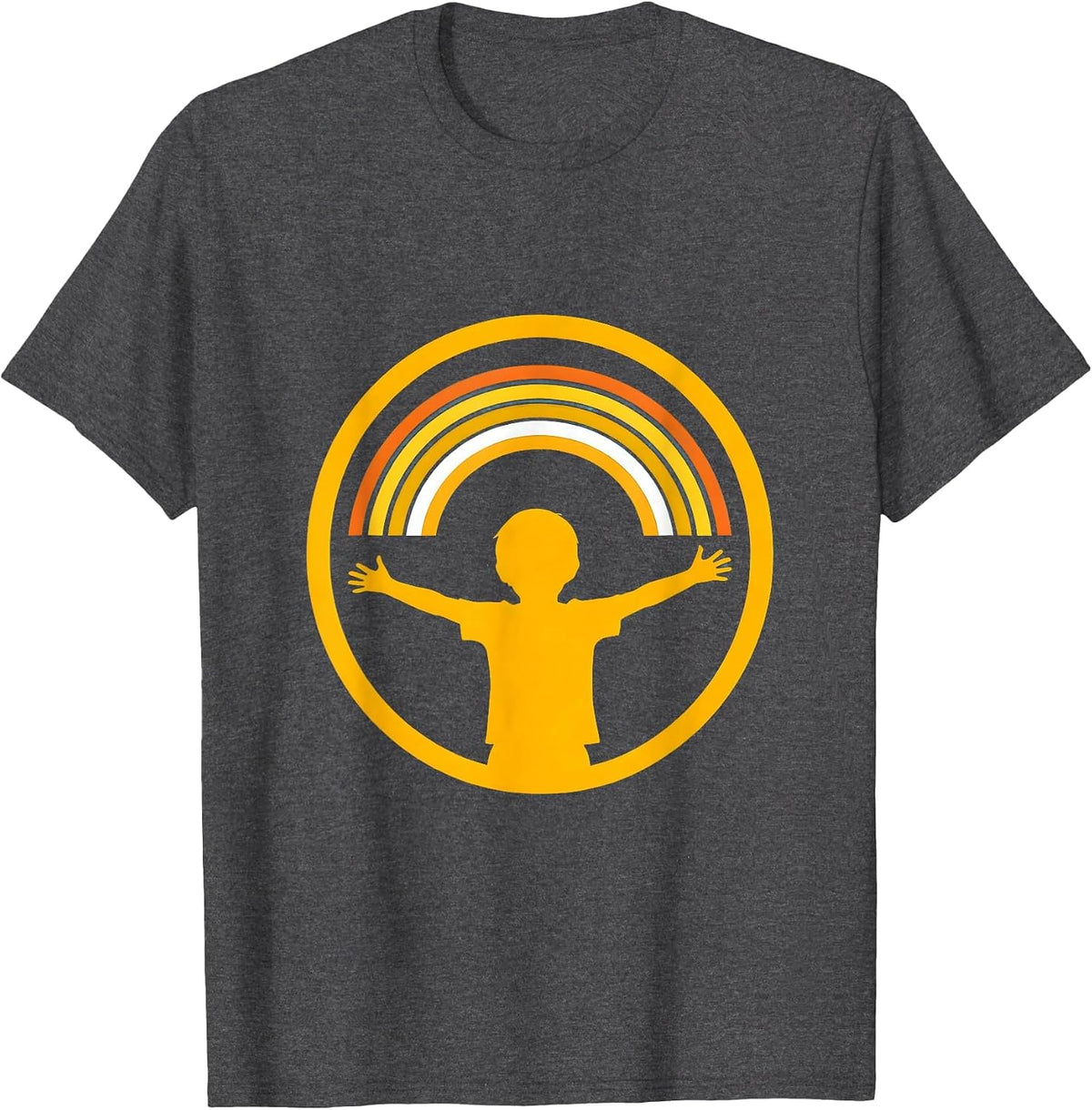 Down Syndrome Awareness Rainbow Child Illustration T-Shirt - Dark Heather Grey