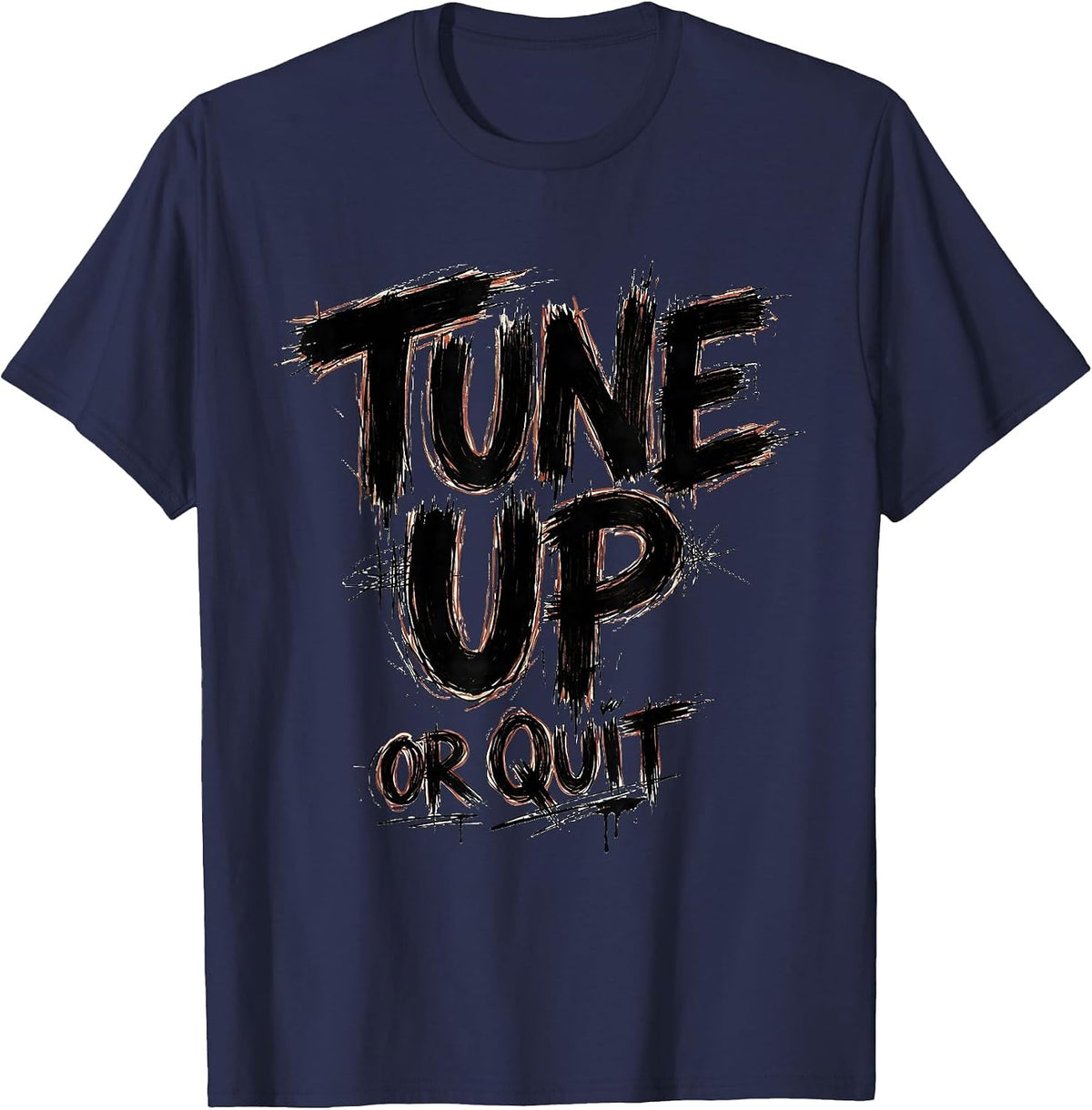 Men's Tune Up or Quit Bold Mechanic Graphic Design T-Shirt - Navy Blue