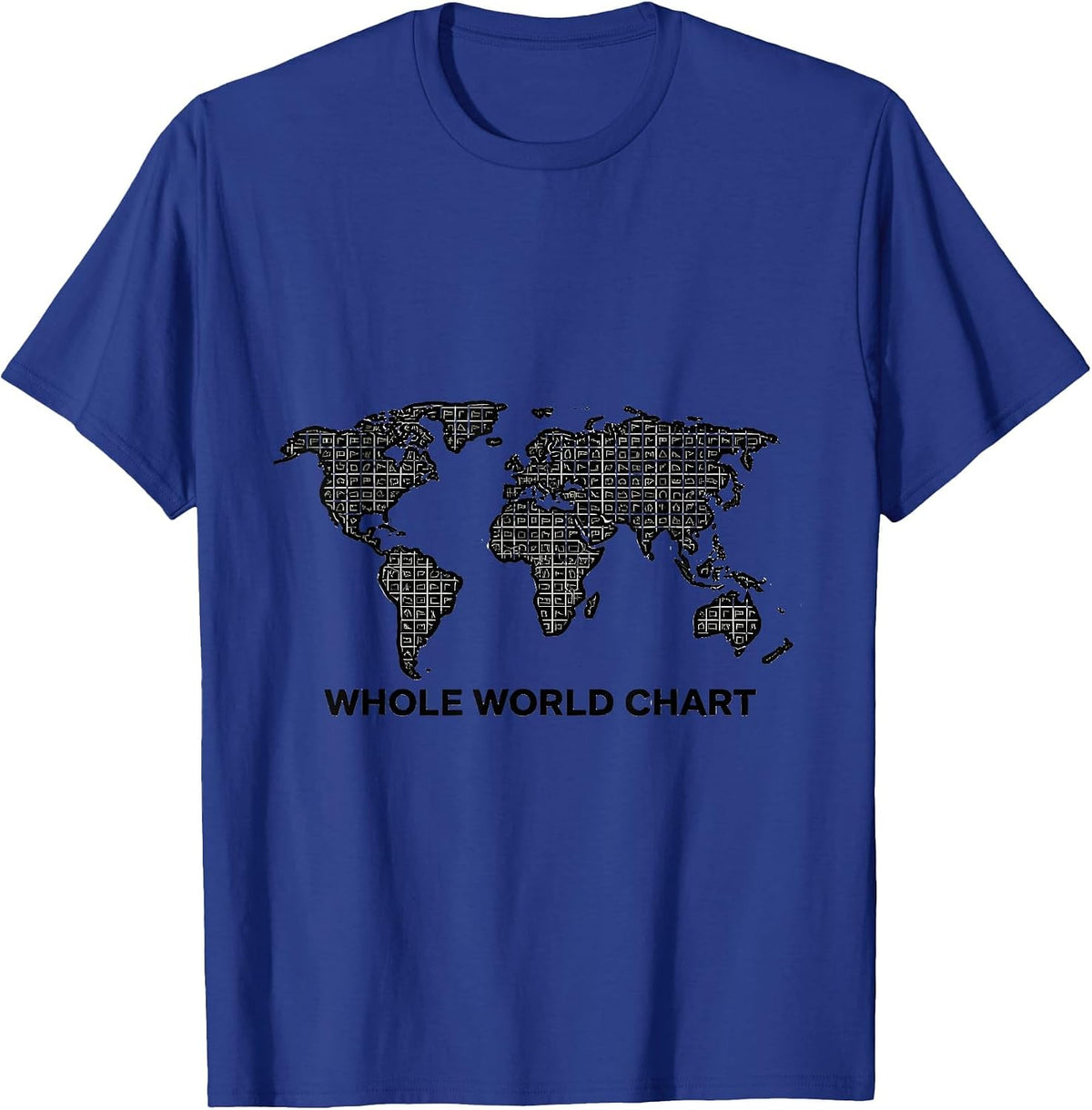 Whole World Chart Compact Country Flag Grid T-Shirt - Royal Blue