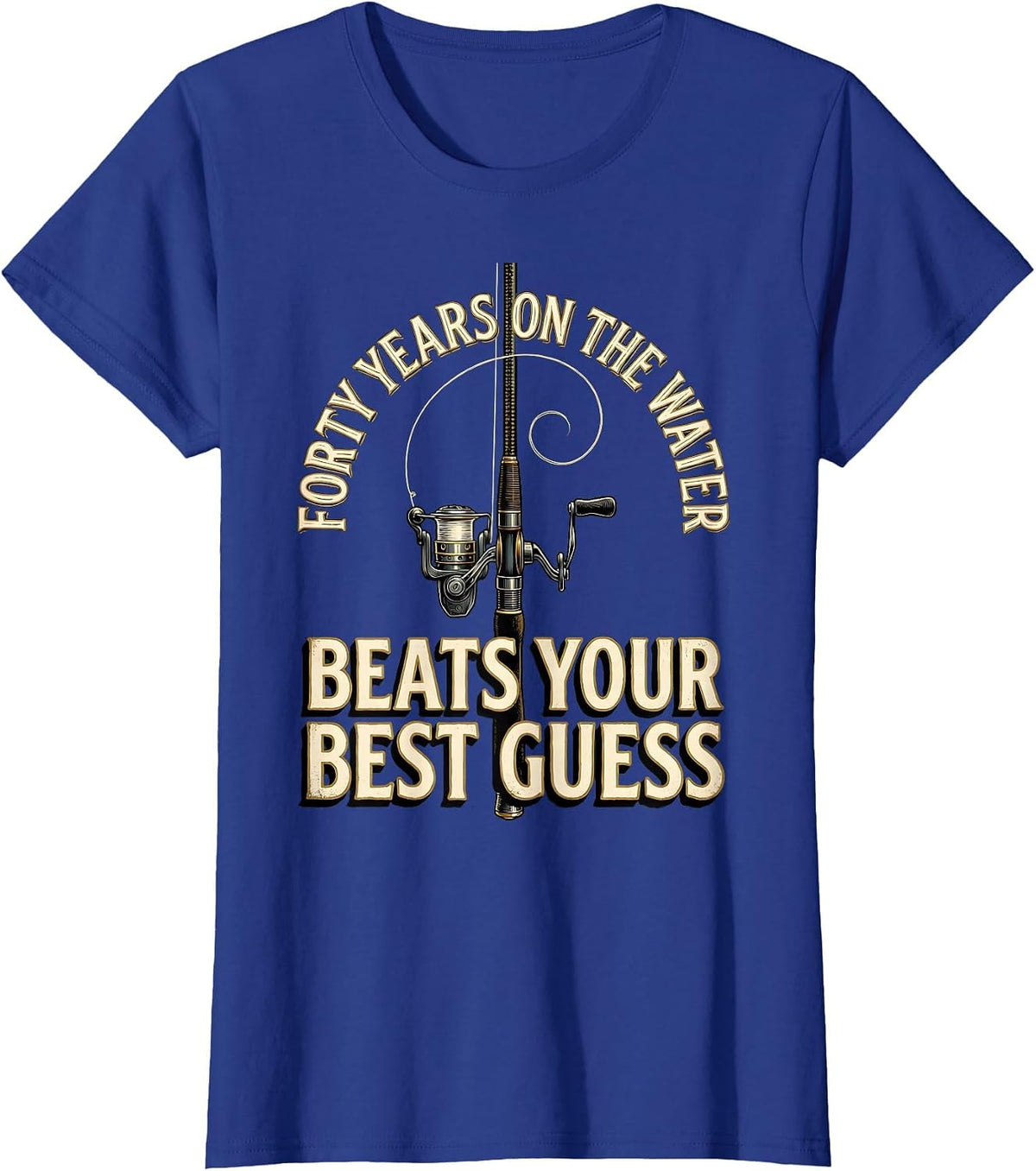 Women's Forty Years On The Water Beats Your Best Guess Biker T-Shirt - Royal Blue