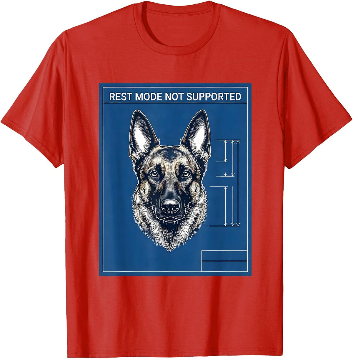 Men's Rest Mode Not Supported Belgian Malinois Dog Owner Humor T-Shirt - Red