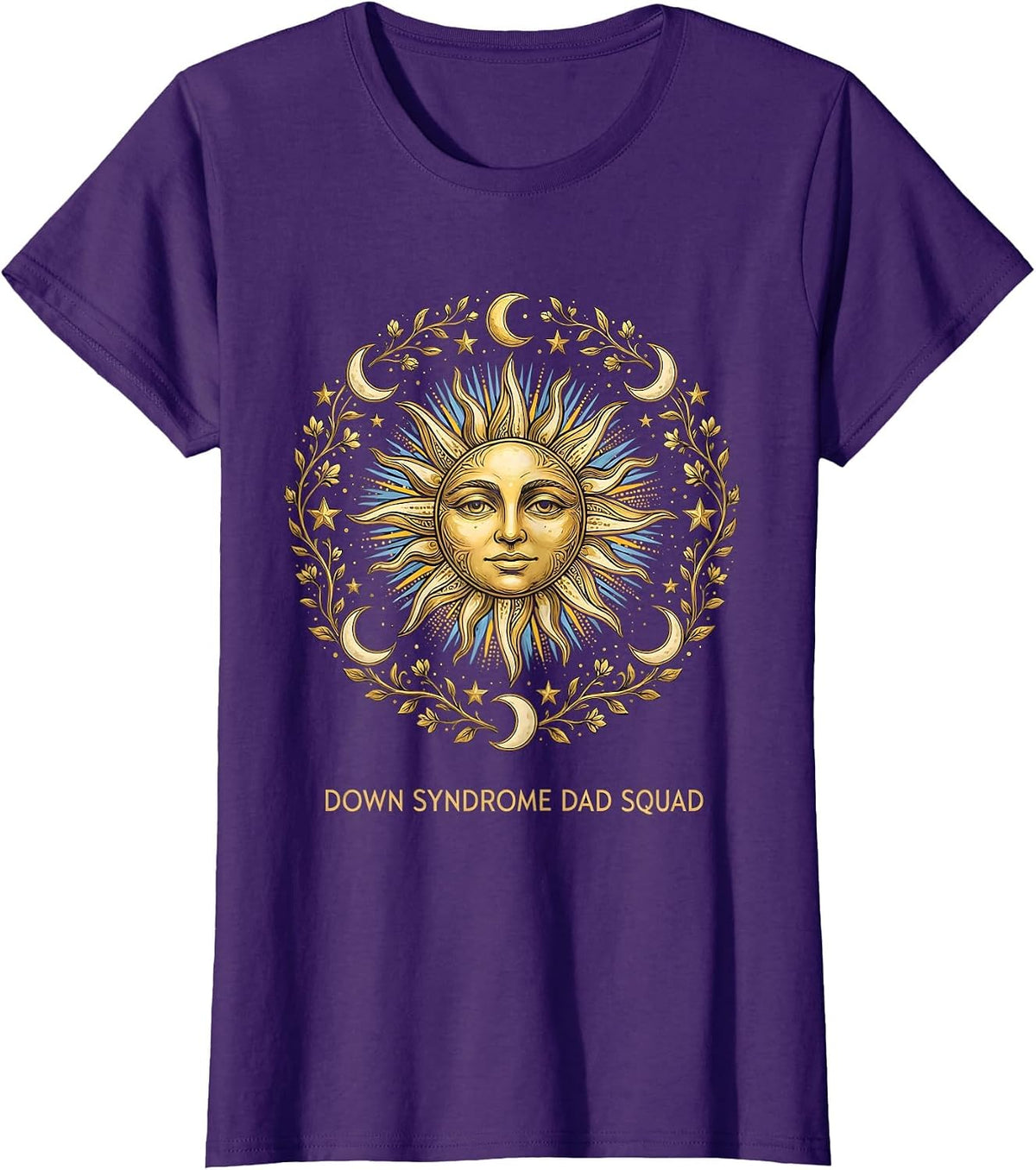 Women's Down Syndrome Dad Squad Awareness Design T-Shirt - Purple