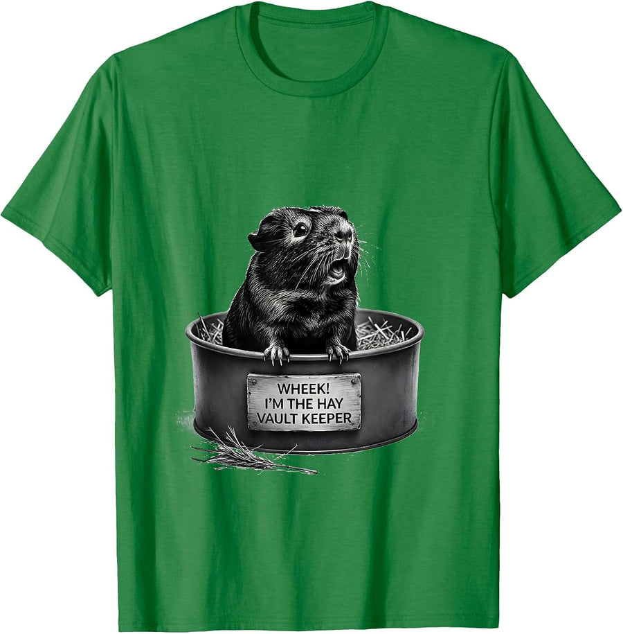 Men's Wheek! I'm The Hay Vault Keeper Cute Guinea Pig Humor T-Shirt - Kelly Green