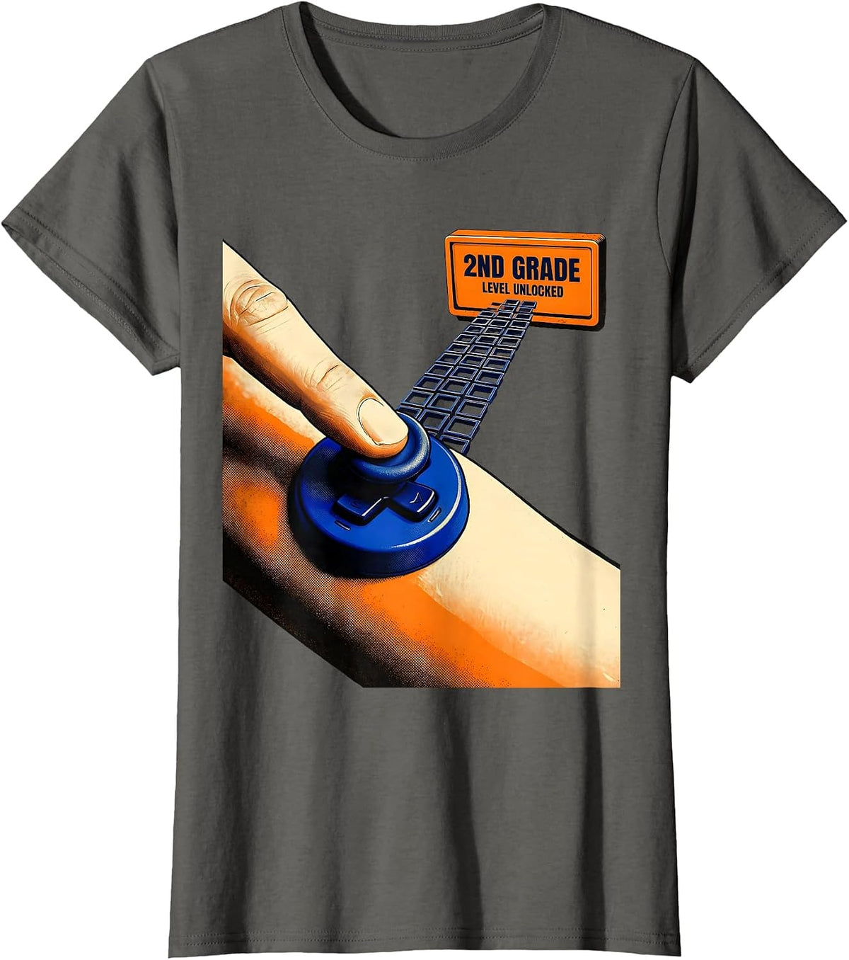 Women's 2nd Grade Level Unlocked Gamer Back To School First Day T-Shirt - Asphalt Grey